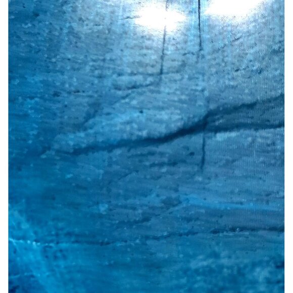 Vintage Blue Top Womens Size 3 Metallic Button Up Short Sleeve Shirt by Nina NOS - Picture 8 of 14